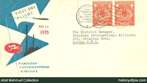 PIA First Day Flight Cover