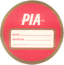 PIA Baggage Label