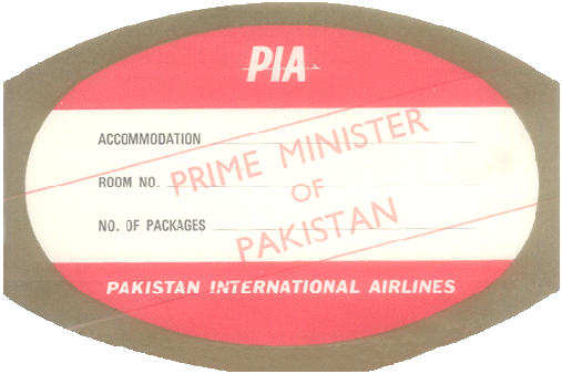 PIA Baggage Label