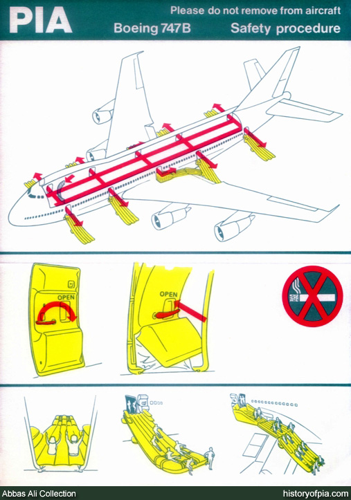 PIA Boeing 747-200B Safety Card