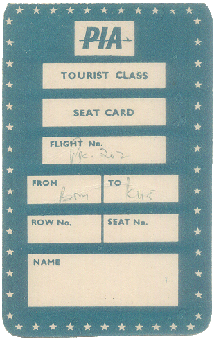 PIA Seat Card