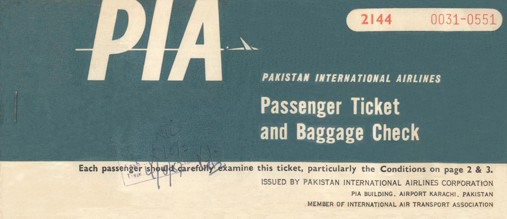 PIA Passenger Ticket