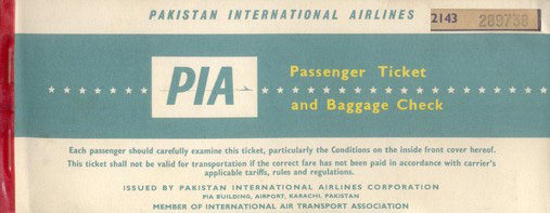 PIA Passenger Ticket