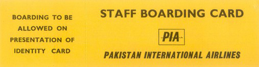 PIA Staff Boarding Card